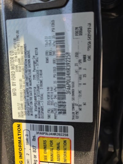 2017 Ford Fusion Hybrid SE