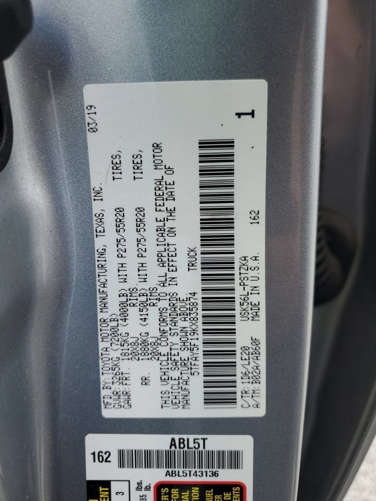 2019 Toyota Tundra 4WD SR5