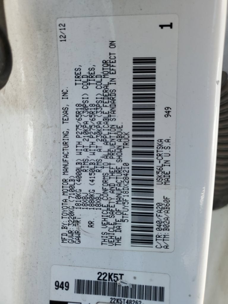 2013 Toyota Tundra 4WD Truck Base
