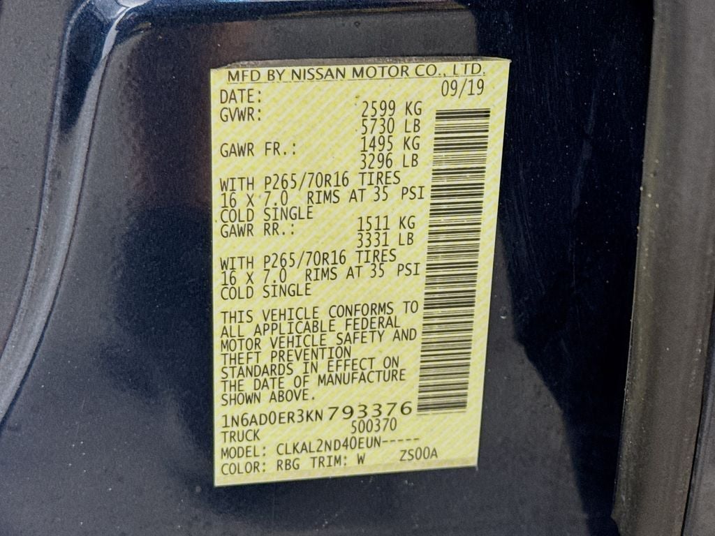 2019 Nissan Frontier SV