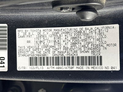 2012 Toyota Tacoma Base V6