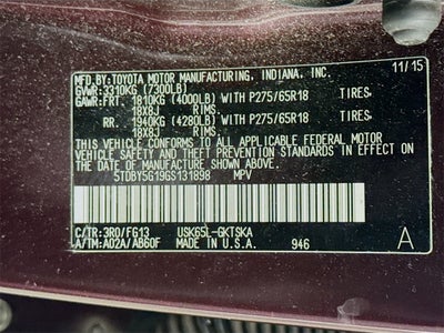 2016 Toyota Sequoia SR5 5.7L