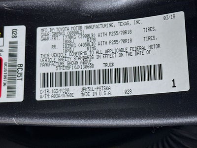 2018 Toyota Tundra SR5 4.6L V8