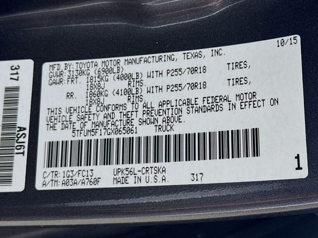 2016 Toyota Tundra SR5 4.6L V8